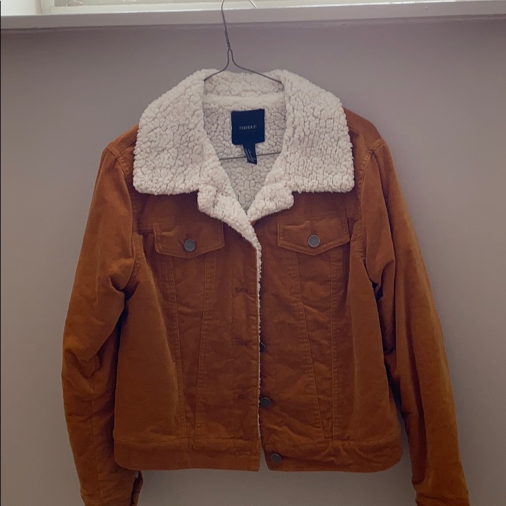 Orange corduroy jacket
